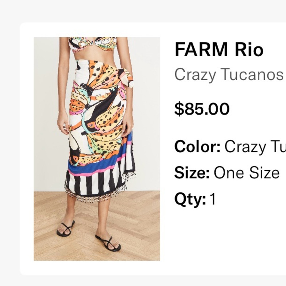 Farm Rio crazy tucanos sarong